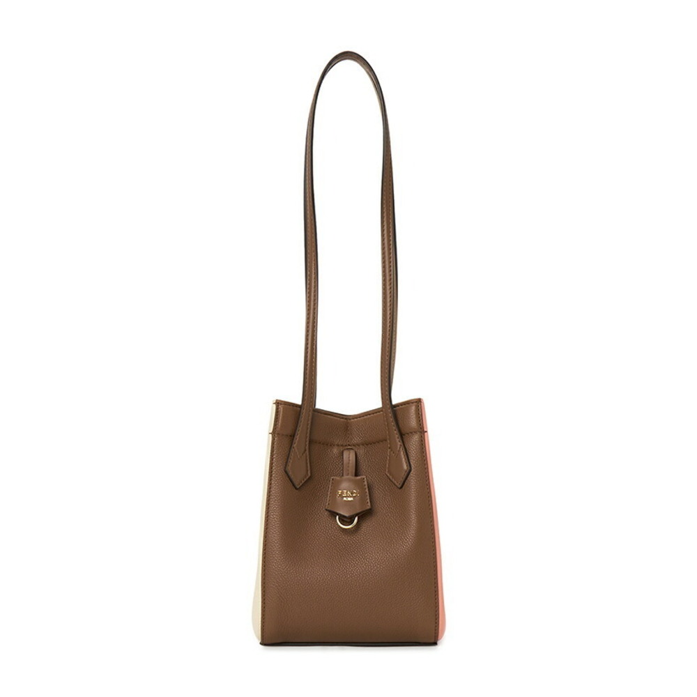 FENDI Shoulder Bag Origami Bucket Bag brown grained leather